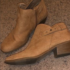 Tan suede booties